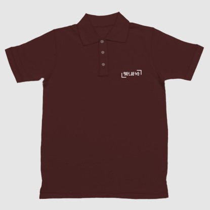 Believe Acts 16:31 | Men's Polo Shirt (Maroon)