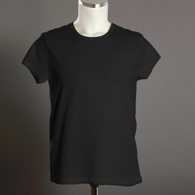 Unisex Cotton Plain T-Shirt (Black)